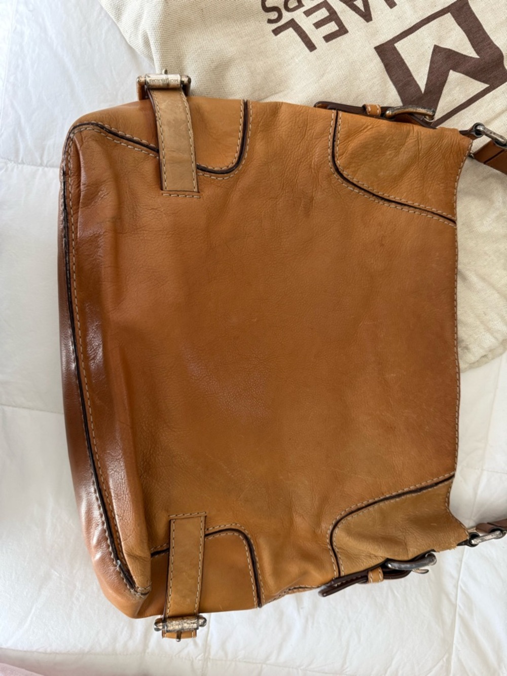 Michael Kors Y2K Tan Cognac Genuine Leather Shoulder Bag! - Picture 3 of 6